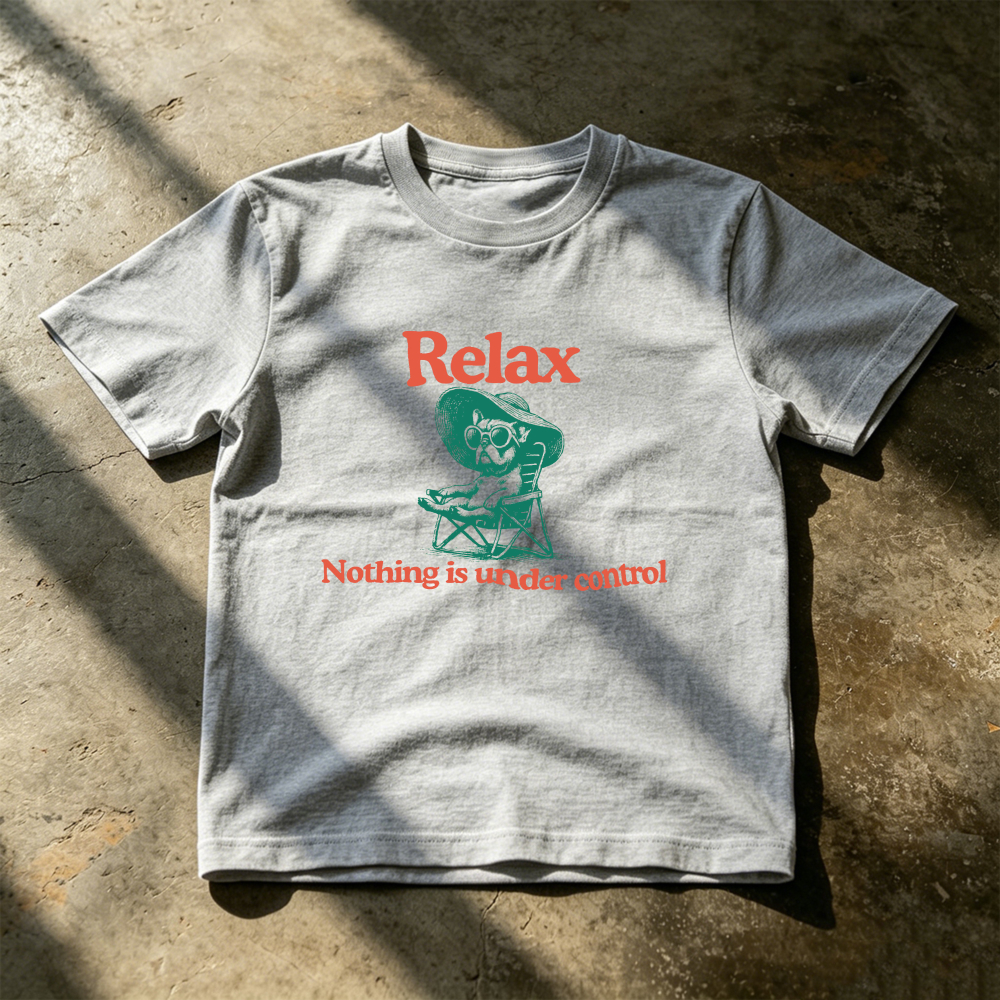 Undershirt Crew Neck - Vintage Güneş Gözlüğü Fransız Bulldog Gömlek