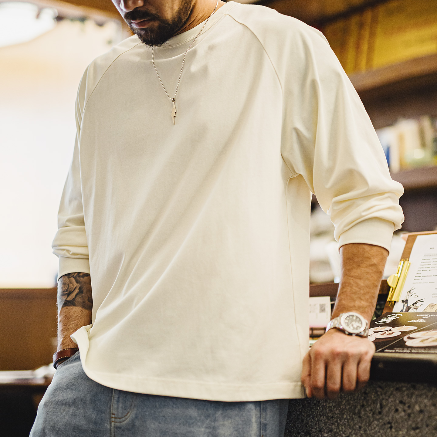 Base Layer Top - MADEN Erkek Beyaz Uzun Kollu Tişört