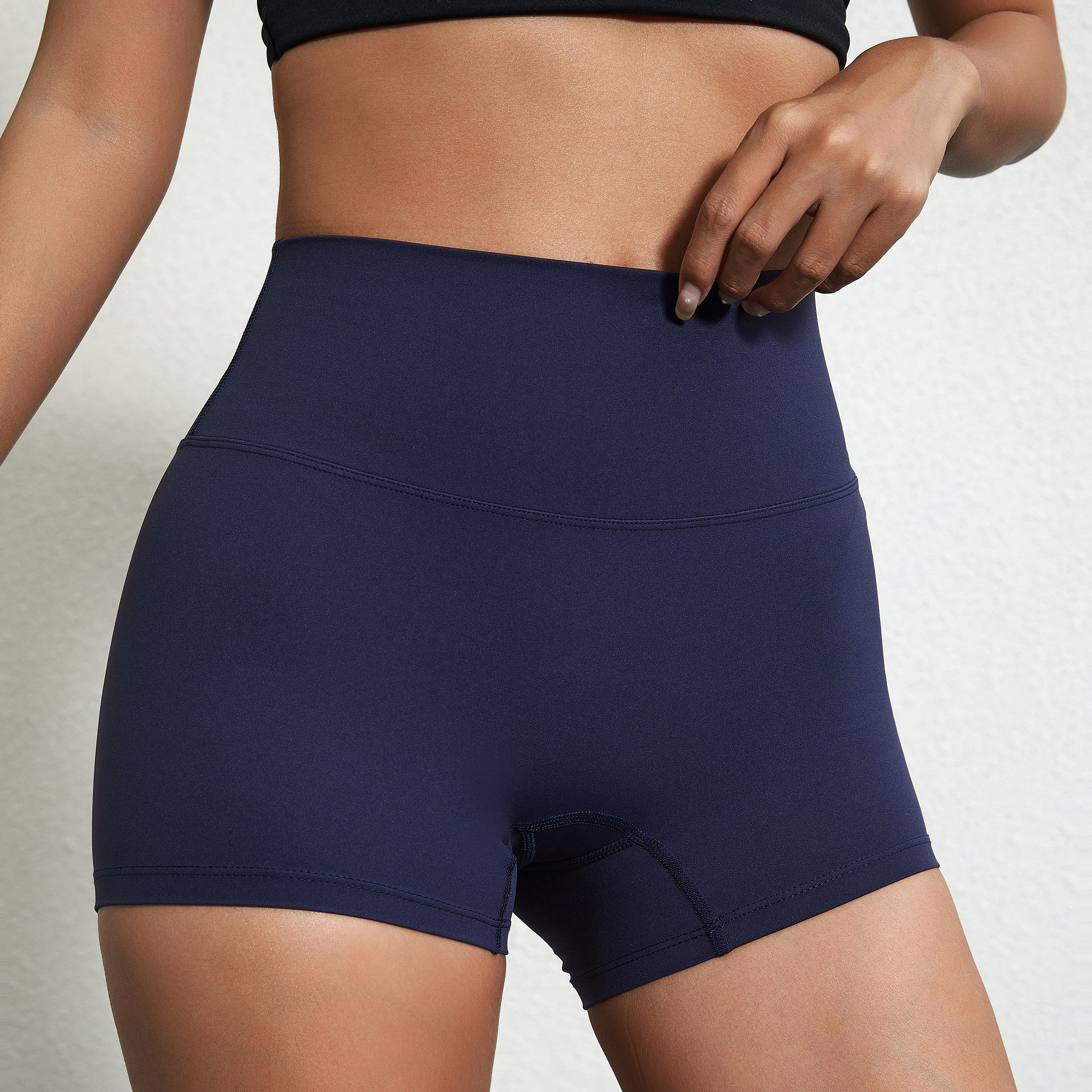 Compression Shorts Athletes - Seksi Düz Renk Yüksek Bel Yoga