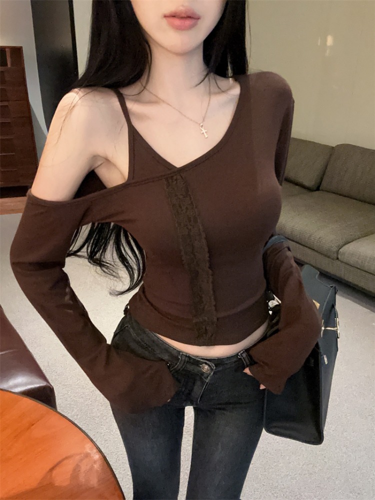Sleeveless Undershirt - Kadın Dantel Alt Gömlek Kolsuz Uzun