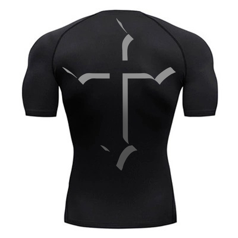Base Layer Top - Erkekler için çapraz baskı sıkıştırma gömlek