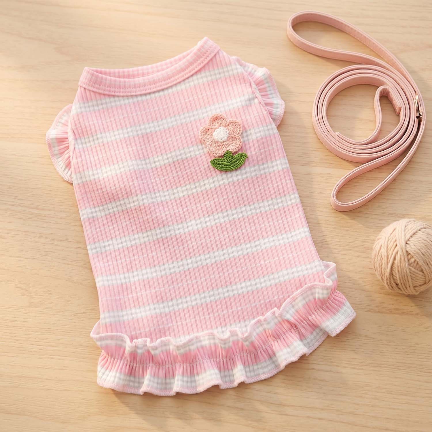 Tank Top Ribbed - 1 Adet Sevimli Fırfırlı Çizgili Yazlık