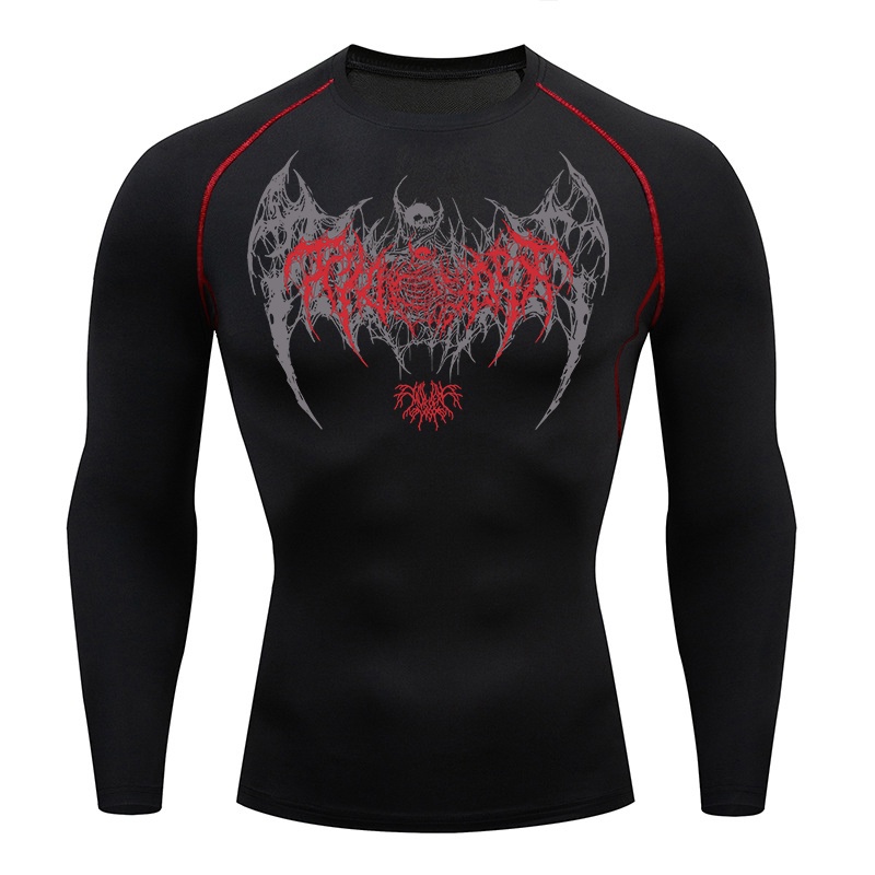 Base Layer Top - Kafatası Kanatları Baskı Uzun Kollu Sıkıştırma
