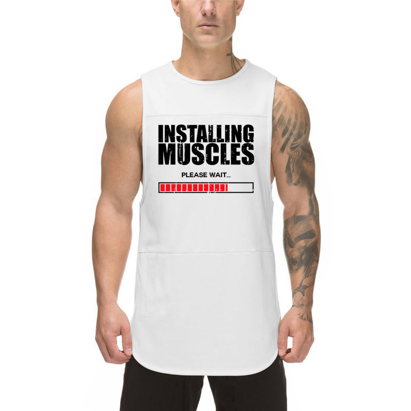 Sleeveless Undershirt - Yaz Erkek Spor Yelek Basit Baskı