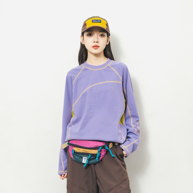 Base Layer Top - Unisex Açık Hava Renk Bloklu Uzun