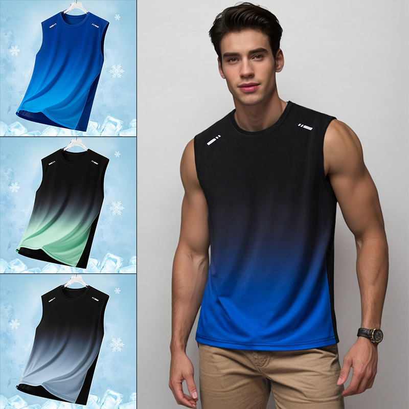 Sleeveless Undershirt - Erkekler Degrade Spor Yelek Hafif Kolsuz