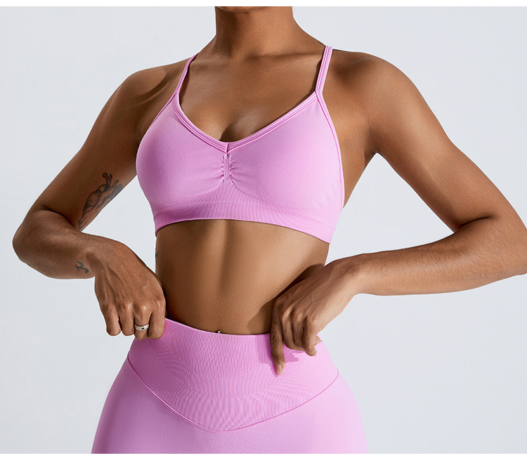 Quick Dry Underwear - Yazlık Seksi Büzgülü Spor Sütyeni Spor