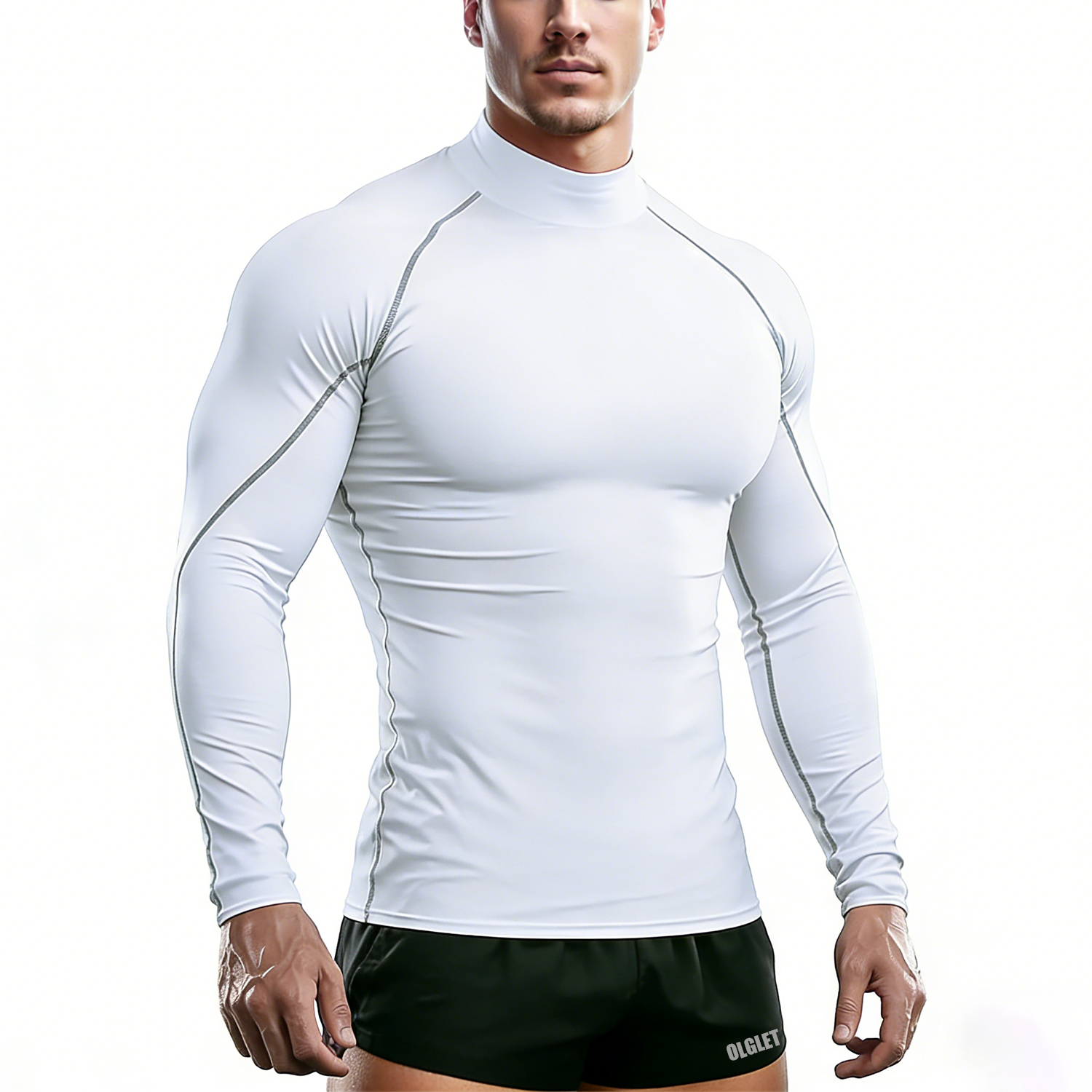 T Shirt Tight Fit - Spor tişört Erkekler Sıkıştırma Koşu Gömlek