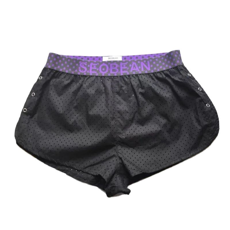 Mesh Sport Boxer - Yeni moda erkekler düğme bölünmüş boksörler