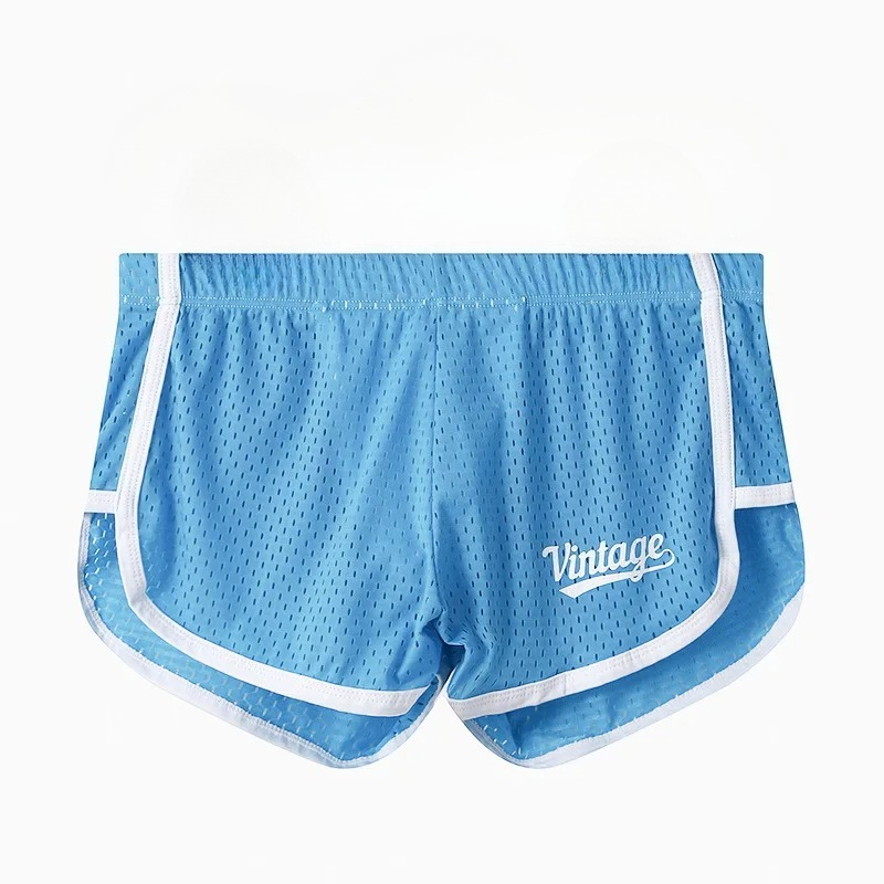 Mesh Sport Boxer - Erkek Fileli Salon Şortu Vintage Baskılı