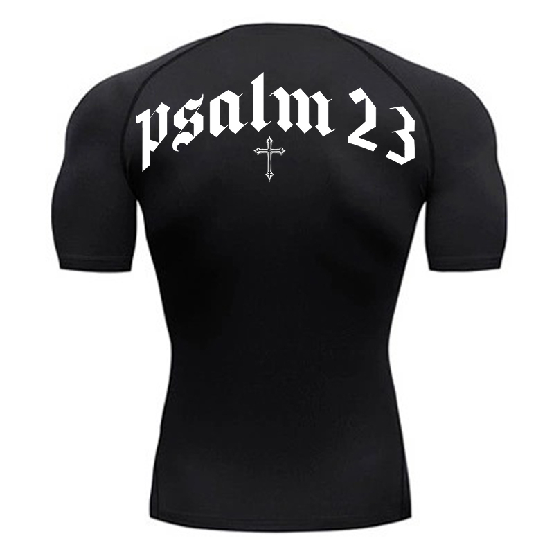 Base Layer Top - Psalm 23 çapraz baskı sıkıştırma gömlek