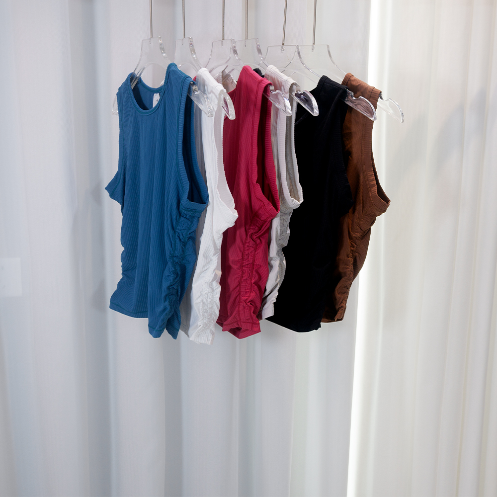 Tank Top Ribbed - Yazlık Yoga Kıyafeti Nervürlü Atlet Kolsuz