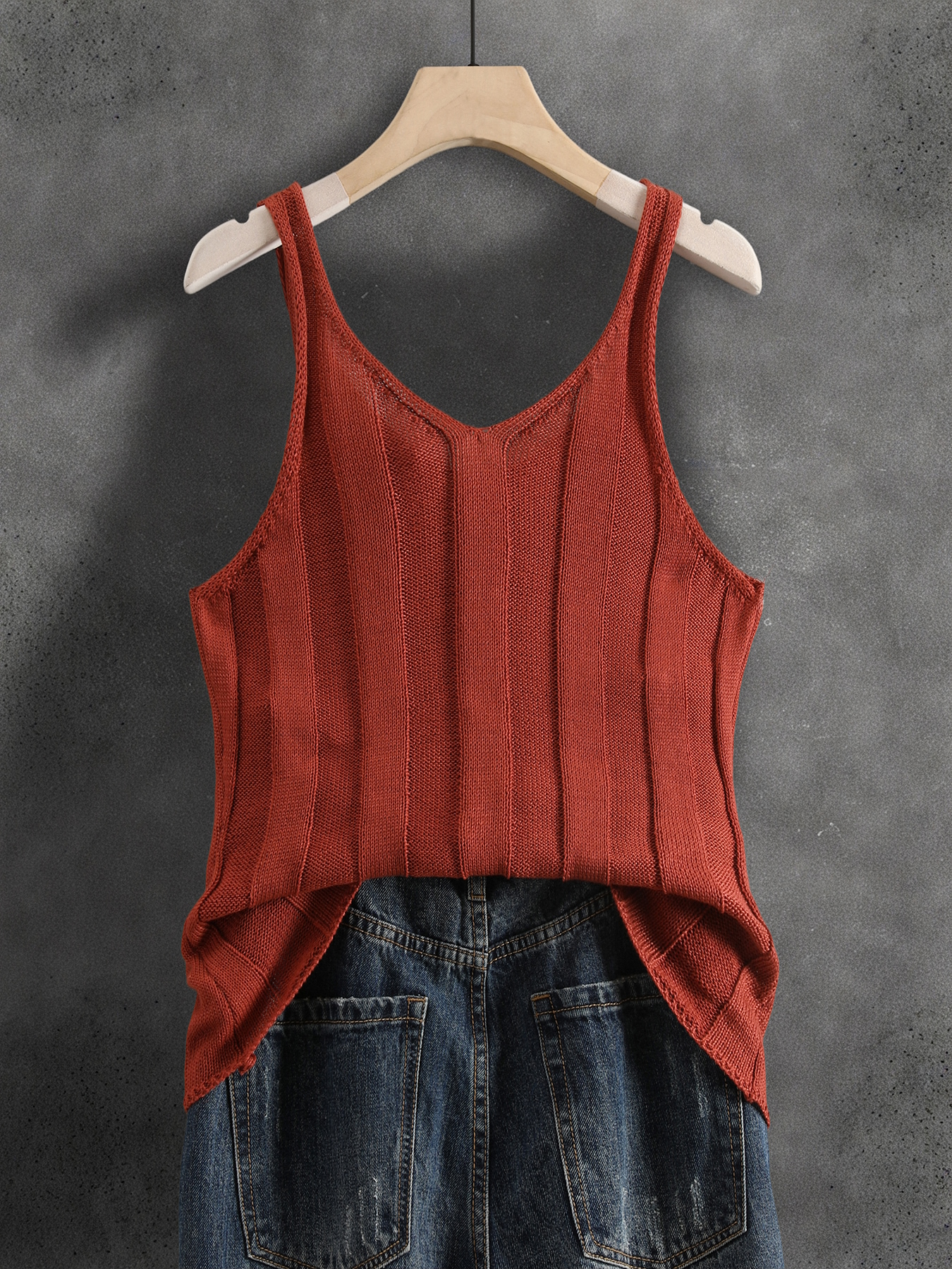 Kadın V Yaka Nervürlü Örme Atl - Tank Top Ribbed incelemesi ve fiyatı