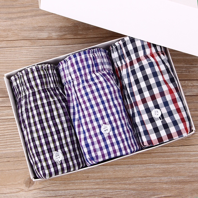 3 adet/grup M-3XL klasik ekose - Boxer Brief Pack Cotton incelemesi ve fiyatı