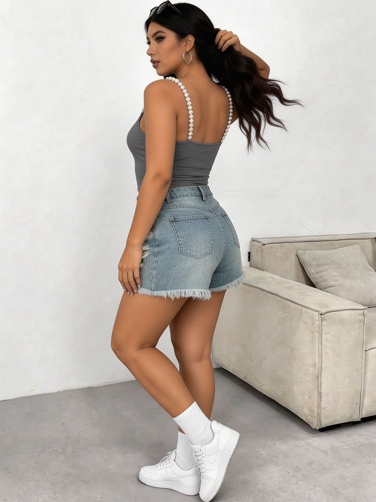 Büyük Beden Kare Yaka İnci Ask - Tank Top Ribbed incelemesi ve fiyatı